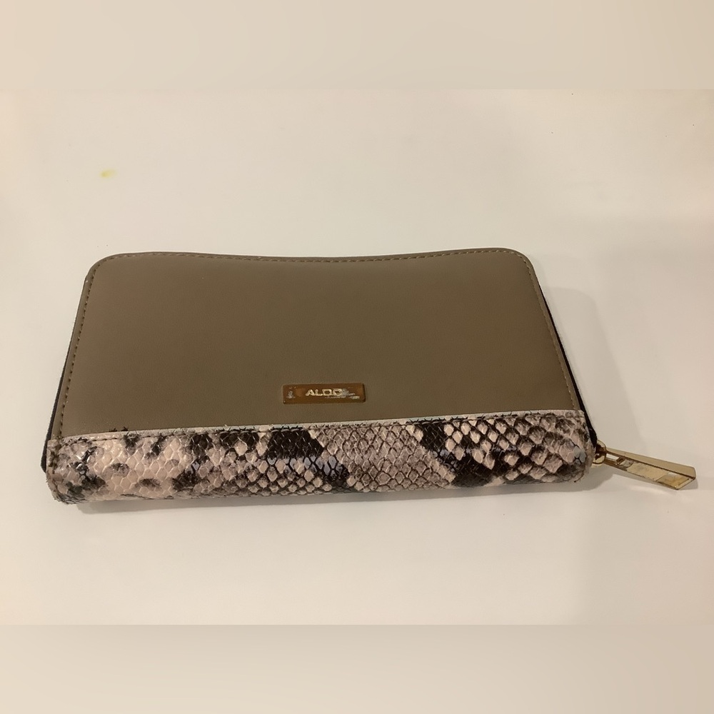 Aldo Zip Around Brown/Snakeskin Wallet